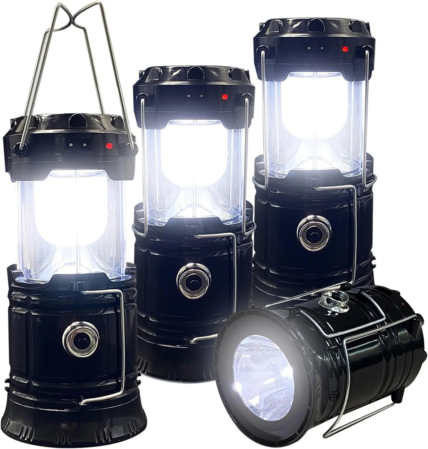 Collapsible Portable LED Camping Lantern Lightweight Waterproof Solar USB Rechargeable LED Flashlight